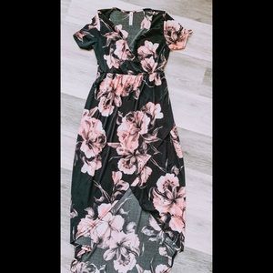 Vanilla Bay Black and Blush Floral Dress